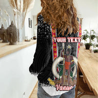 Personalised Vanuatu Christmas Women Casual Shirt Polynesian Tribal Snow Style LT03 - Polynesian Pride