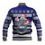 Samoa Christmas Baseball Jacket The Santa Coat of Arms with Samoa Bracelet Pattern LT03 - Polynesian Pride