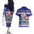 Samoa Christmas Couples Matching Off The Shoulder Long Sleeve Dress and Hawaiian Shirt The Santa Coat of Arms with Samoa Bracelet Pattern LT03 - Polynesian Pride