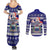 Samoa Christmas Couples Matching Summer Maxi Dress and Long Sleeve Button Shirts The Santa Coat of Arms with Samoa Bracelet Pattern LT03 - Polynesian Pride