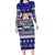 Samoa Christmas Family Matching Long Sleeve Bodycon Dress and Hawaiian Shirt The Santa Coat of Arms with Samoa Bracelet Pattern LT03 Mom's Dress Blue - Polynesian Pride