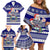 Samoa Christmas Family Matching Off Shoulder Short Dress and Hawaiian Shirt The Santa Coat of Arms with Samoa Bracelet Pattern LT03 - Polynesian Pride