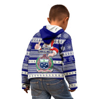 Samoa Christmas Kid Hoodie The Santa Coat of Arms with Samoa Bracelet Pattern LT03 - Polynesian Pride