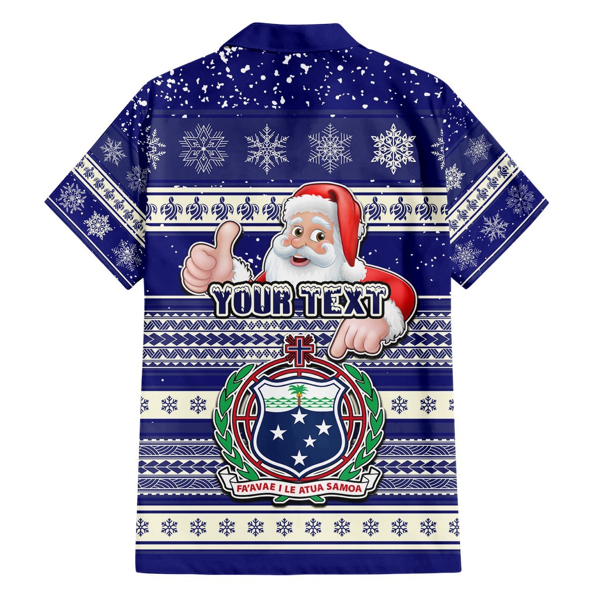 Custom Samoa Christmas Hawaiian Shirt The Santa Coat of Arms with Samoa Bracelet Pattern LT03 - Polynesian Pride