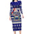 Custom Samoa Christmas Long Sleeve Bodycon Dress The Santa Coat of Arms with Samoa Bracelet Pattern LT03 Long Dress Blue - Polynesian Pride