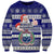 Custom Samoa Christmas Sweatshirt The Santa Coat of Arms with Samoa Bracelet Pattern LT03 Unisex Blue - Polynesian Pride