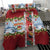 New Zealand Merry Christmas Bedding Set Maori Animals, Koru Tattoo - Red Xmas Style