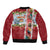 New Zealand Merry Christmas Bomber Jacket Maori Animals, Koru Tattoo - Red Xmas Style