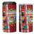 New Zealand Merry Christmas 4 in 1 Can Cooler Tumbler Maori Animals Xmas Style and Koru Tattoo Red Color