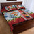 New Zealand Merry Christmas Quilt Bed Set Maori Animals, Koru Tattoo - Red Xmas Style