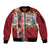 New Zealand Merry Christmas Sleeve Zip Bomber Jacket Maori Animals, Koru Tattoo - Red Xmas Style