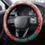 New Zealand Merry Christmas Steering Wheel Cover Maori Animals, Koru Tattoo - Red Xmas Style