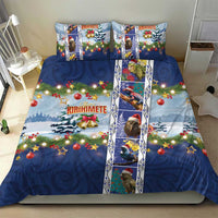 New Zealand Merry Christmas Bedding Set Maori Animals, Koru Tattoo - Blue Xmas Style LT03 - Polynesian Pride