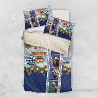 New Zealand Merry Christmas Bedding Set Maori Animals, Koru Tattoo - Blue Xmas Style LT03 US Twin 172cm x 218cm Blue - Polynesian Pride