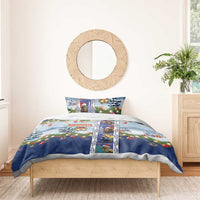 New Zealand Merry Christmas Bedding Set Maori Animals, Koru Tattoo - Blue Xmas Style LT03 - Polynesian Pride