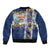 New Zealand Merry Christmas Bomber Jacket Maori Animals, Koru Tattoo - Blue Xmas Style