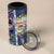 New Zealand Merry Christmas 4 in 1 Can Cooler Tumbler Maori Animals Xmas Style and Koru Tattoo Blue Color