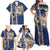 New Zealand Merry Christmas Family Matching Off Shoulder Maxi Dress and Hawaiian Shirt Maori Animals, Koru Tattoo - Blue Xmas Style