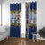 New Zealand Merry Christmas Window Curtain Maori Animals, Koru Tattoo - Blue Xmas Style