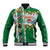 New Zealand Merry Christmas Baseball Jacket Maori Animals, Koru Tattoo - Green Xmas Style