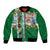 New Zealand Merry Christmas Bomber Jacket Maori Animals, Koru Tattoo - Green Xmas Style