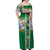 New Zealand Merry Christmas Off Shoulder Maxi Dress Maori Animals, Koru Tattoo - Green Xmas Style