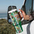 New Zealand Merry Christmas Tumbler With Handle Maori Animals Xmas Style and Koru Tattoo Green Color