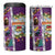 New Zealand Merry Christmas 4 in 1 Can Cooler Tumbler Maori Animals Xmas Style and Koru Tattoo Purple Color