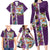 New Zealand Merry Christmas Family Matching Long Sleeve Bodycon Dress and Hawaiian Shirt Maori Animals, Koru Tattoo - Purple Xmas Style