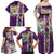 New Zealand Merry Christmas Family Matching Off Shoulder Maxi Dress and Hawaiian Shirt Maori Animals, Koru Tattoo - Purple Xmas Style