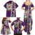 New Zealand Merry Christmas Family Matching Summer Maxi Dress and Hawaiian Shirt Maori Animals, Koru Tattoo - Purple Xmas Style