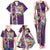 New Zealand Merry Christmas Family Matching Tank Maxi Dress and Hawaiian Shirt Maori Animals, Koru Tattoo - Purple Xmas Style