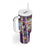 New Zealand Merry Christmas Tumbler With Handle Maori Animals Xmas Style and Koru Tattoo Purple Color