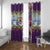 New Zealand Merry Christmas Window Curtain Maori Animals, Koru Tattoo - Purple Xmas Style