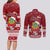 Tuvalu Christmas Couples Matching Long Sleeve Bodycon Dress and Long Sleeve Button Shirt Snowman and Tuvalu Coat of Arms Maori Tribal Xmas Style LT03 - Polynesian Pride