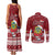 Tuvalu Christmas Couples Matching Tank Maxi Dress and Long Sleeve Button Shirt Snowman and Tuvalu Coat of Arms Maori Tribal Xmas Style LT03 - Polynesian Pride