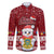 Tuvalu Christmas Family Matching Mermaid Dress and Hawaiian Shirt Snowman and Tuvalu Coat of Arms Maori Tribal Xmas Style LT03 Dad's Shirt - Long Sleeve Red - Polynesian Pride