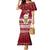 Tuvalu Christmas Family Matching Mermaid Dress and Hawaiian Shirt Snowman and Tuvalu Coat of Arms Maori Tribal Xmas Style LT03 Mom's Dress Red - Polynesian Pride