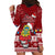 Tuvalu Christmas Hoodie Dress Snowman and Tuvalu Coat of Arms Maori Tribal Xmas Style LT03 - Polynesian Pride