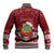 Personalised Tuvalu Christmas Baseball Jacket Snowman and Tuvalu Coat of Arms Maori Tribal Xmas Style LT03 - Polynesian Pride