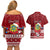 Personalised Tuvalu Christmas Couples Matching Off Shoulder Short Dress and Hawaiian Shirt Snowman and Tuvalu Coat of Arms Maori Tribal Xmas Style LT03 - Polynesian Pride