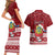 Personalised Tuvalu Christmas Couples Matching Short Sleeve Bodycon Dress and Hawaiian Shirt Snowman and Tuvalu Coat of Arms Maori Tribal Xmas Style LT03 - Polynesian Pride