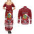 Personalised Tuvalu Christmas Couples Matching Summer Maxi Dress and Long Sleeve Button Shirt Snowman and Tuvalu Coat of Arms Maori Tribal Xmas Style LT03 - Polynesian Pride