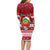 Personalised Tuvalu Christmas Family Matching Long Sleeve Bodycon Dress and Hawaiian Shirt Snowman and Tuvalu Coat of Arms Maori Tribal Xmas Style LT03 - Polynesian Pride