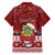 Personalised Tuvalu Christmas Family Matching Off Shoulder Long Sleeve Dress and Hawaiian Shirt Snowman and Tuvalu Coat of Arms Maori Tribal Xmas Style LT03 - Polynesian Pride