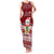 Personalised Tuvalu Christmas Family Matching Tank Maxi Dress and Hawaiian Shirt Snowman and Tuvalu Coat of Arms Maori Tribal Xmas Style LT03 Mom's Dress Red - Polynesian Pride