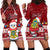 Personalised Tuvalu Christmas Hoodie Dress Snowman and Tuvalu Coat of Arms Maori Tribal Xmas Style LT03 - Polynesian Pride