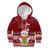 Personalised Tuvalu Christmas Kid Hoodie Snowman and Tuvalu Coat of Arms Maori Tribal Xmas Style LT03 Hoodie Red - Polynesian Pride