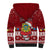 Personalised Tuvalu Christmas Sherpa Hoodie Snowman and Tuvalu Coat of Arms Maori Tribal Xmas Style LT03 - Polynesian Pride