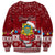 Personalised Tuvalu Christmas Sweatshirt Snowman and Tuvalu Coat of Arms Maori Tribal Xmas Style LT03 - Polynesian Pride